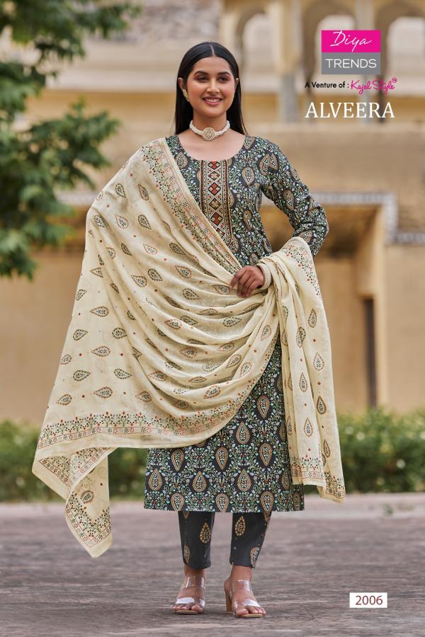 Alveera By Diya Trends Rayon Kurti With Bottom Dupatta Collection